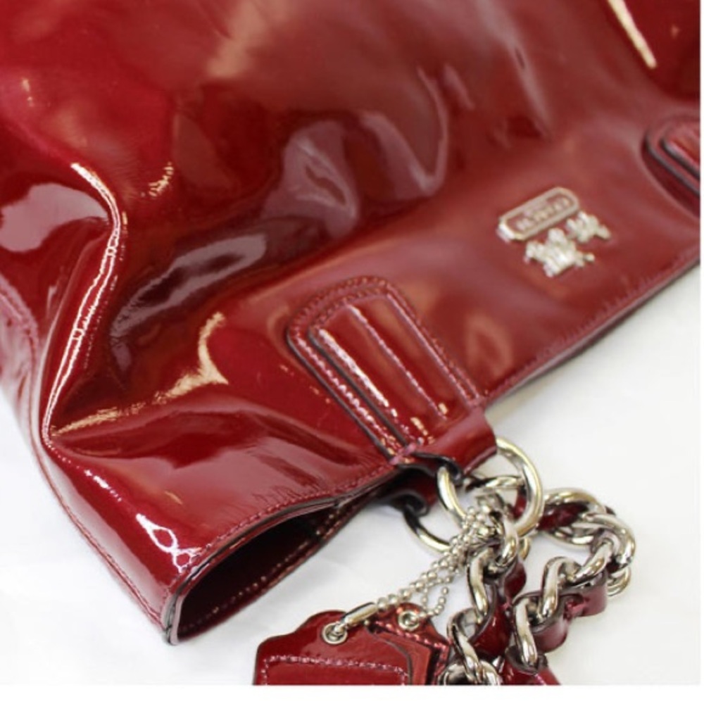 COACH 2011 Chelsea Wine Patent Leather Shoulder Tote Bag (18770) NWT - Picture 9 of 15